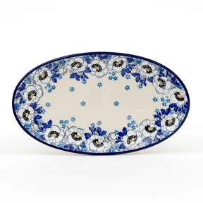 Półmisek 301 22/13cm <br> 2222X Biało-niebieskie anemony
